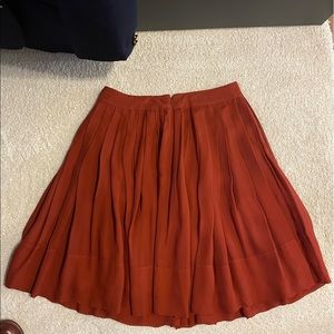 Talbots size 2 rust colored silk pleated skirt